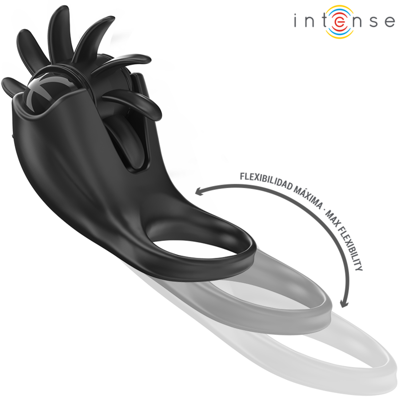 INTENSIV – MABEL VIBRATIONSRING MIT 10 VIBRATIONEN UND KLITORISSTIMULATOR, SCHWARZ