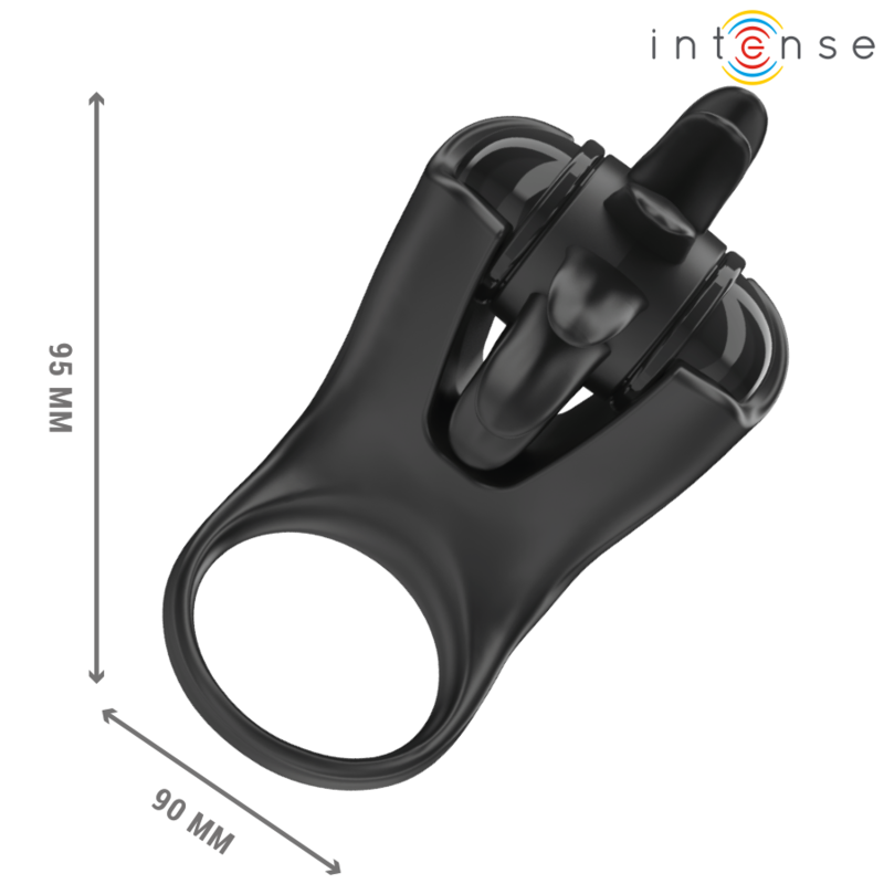 INTENSIV – MABEL VIBRATIONSRING MIT 10 VIBRATIONEN UND KLITORISSTIMULATOR, SCHWARZ