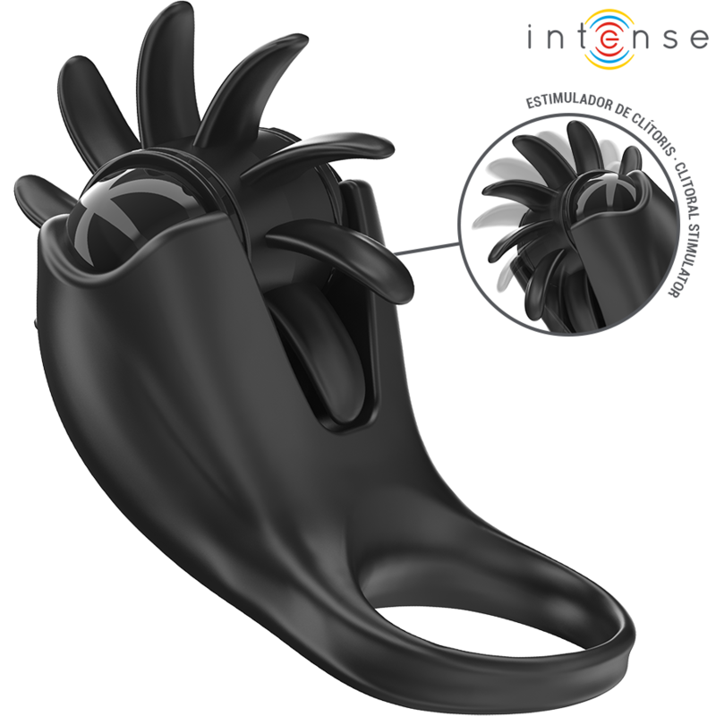 INTENSIV – MABEL VIBRATIONSRING MIT 10 VIBRATIONEN UND KLITORISSTIMULATOR, SCHWARZ