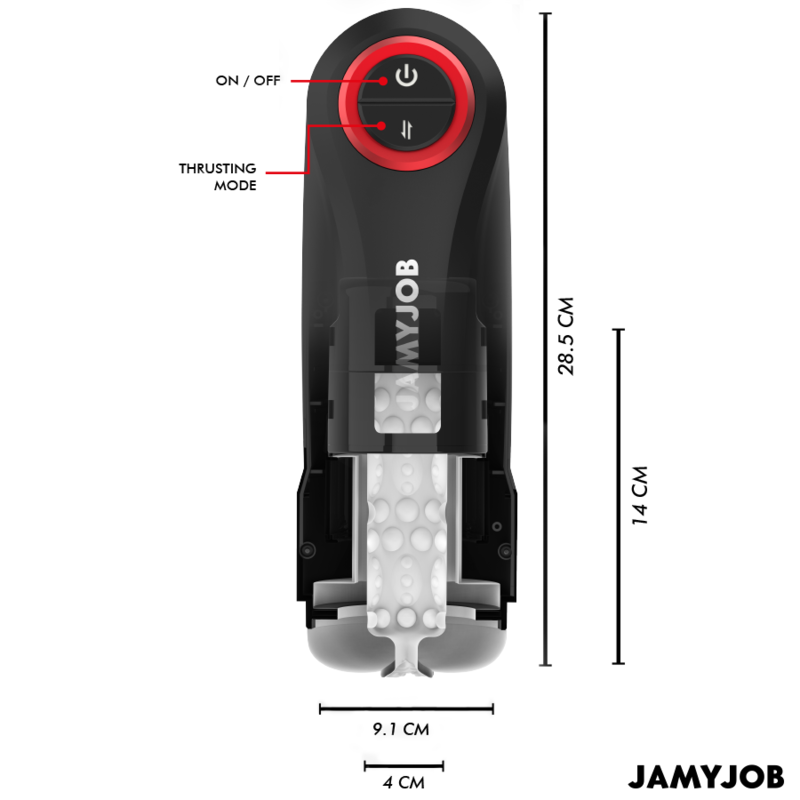 JAMYJOB - AUTOMATYCZNY MASTURBATOR WAGINY GRAWITACYJNY Z 5 TRYBAMI PCHANIA I EFEKTAMI DŹWIĘKOWYMI
