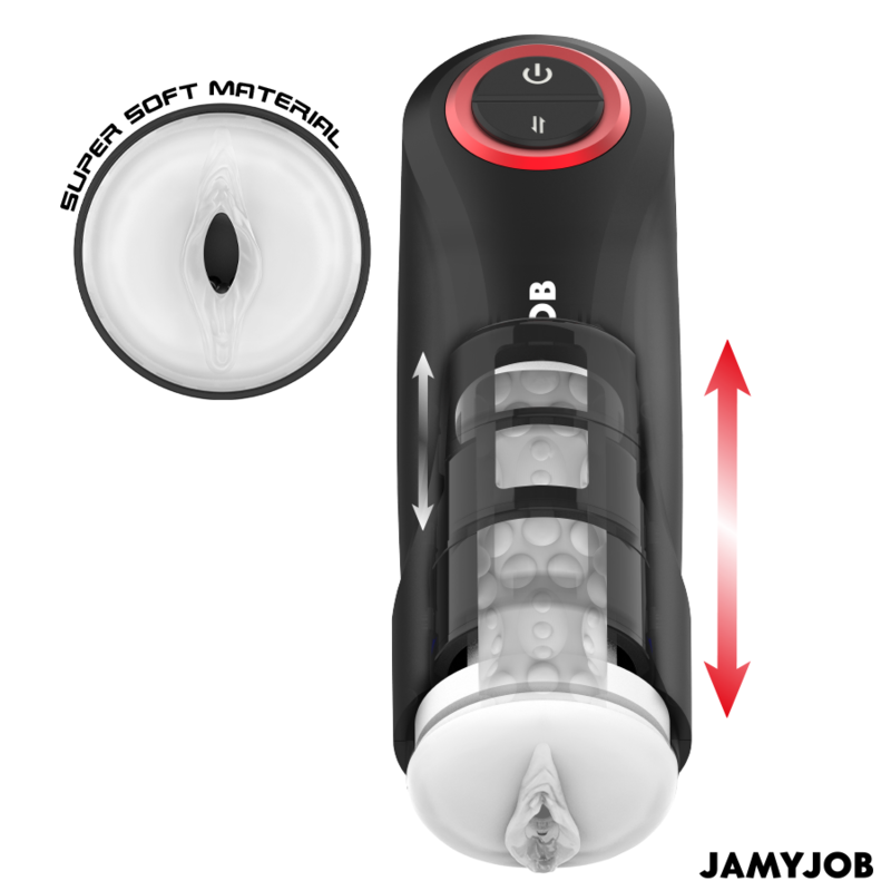JAMYJOB - AUTOMATYCZNY MASTURBATOR WAGINY GRAWITACYJNY Z 5 TRYBAMI PCHANIA I EFEKTAMI DŹWIĘKOWYMI