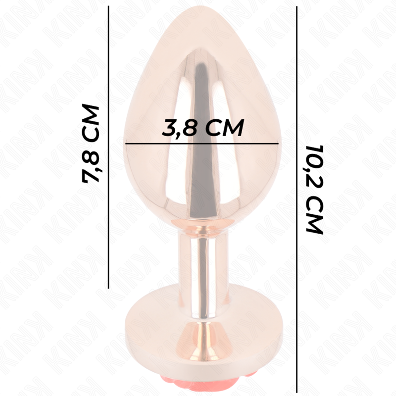 KINK - PINK GOLD ANAL PLUG MIT ROTER ROSE L