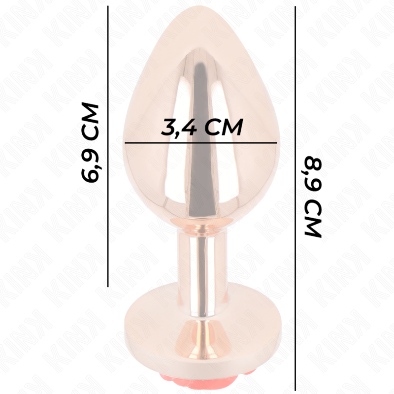 KINK - PINK GOLD ANAL PLUG MIT ROTER ROSE M