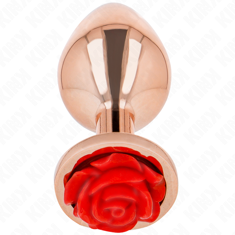 KINK - PINK GOLD ANAL PLUG MIT ROTER ROSE M