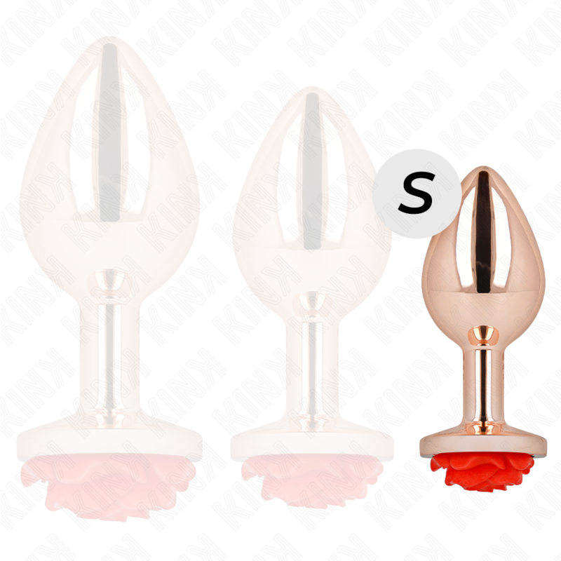 KINK - PINK GOLD ANAL PLUG MIT ROTER ROSE S