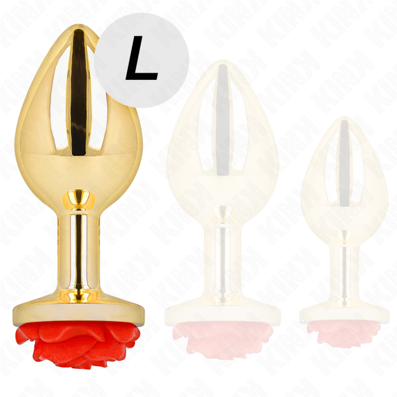 KINK - ANALPLUG GOLD ROSE RED GRÖSSE L