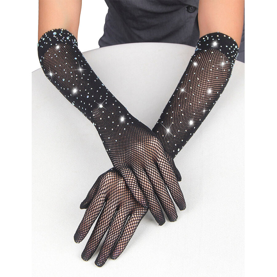 SUBBLIME - 957469SHINE PRZEŹROCZYSTE RĘKAWICZKI CZARNE S/M