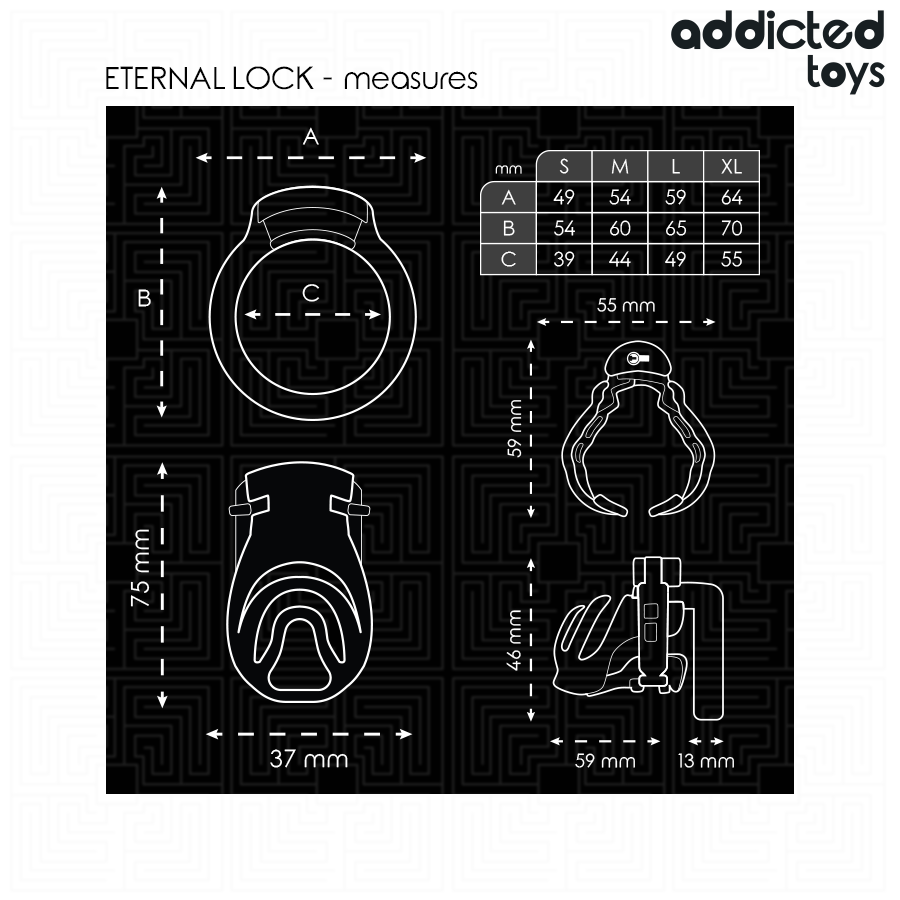 ADDICTED TOYS LOCKED - KLATKA NA PENISA ETERNAL LOCK 9 CM