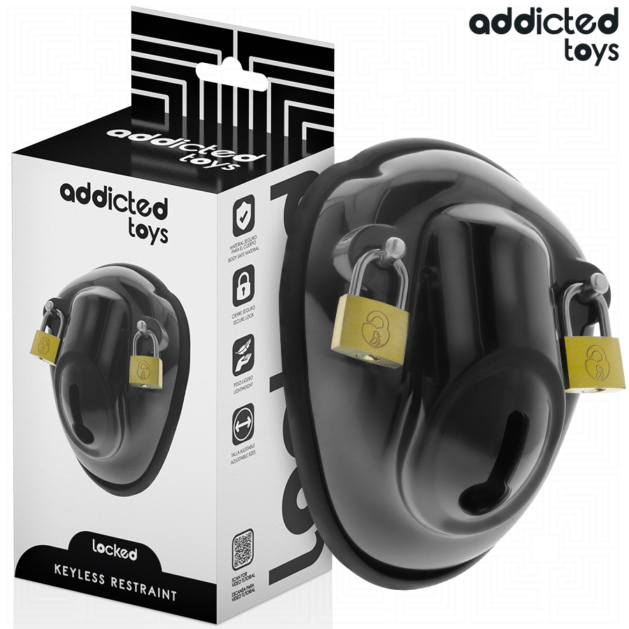 ADDICTED TOYS LOCKED - SCHLÜSSELLOSER FESSELKÄFIG FÜR DEN PENIS 11,5 CM