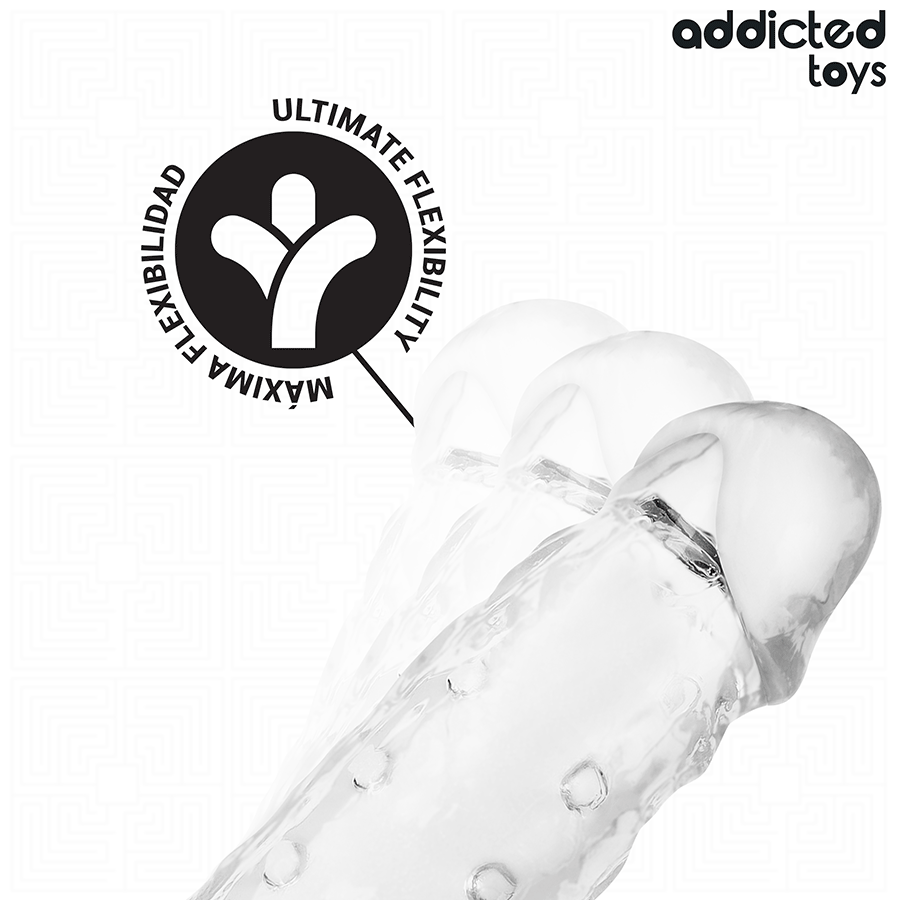 ADDICTED TOYS – TRANSPARENTE PENISHÜLLE GRÖSSE M 27 CM