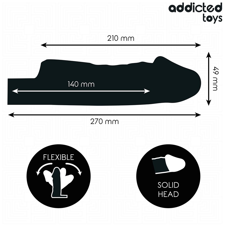 ADDICTED TOYS – TRANSPARENTE PENISHÜLLE GRÖSSE M 27 CM