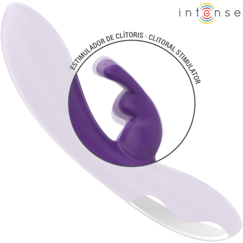 Purple rabbit vibrator with curved shaft and clitoral stimulator, smooth ergonomic design.