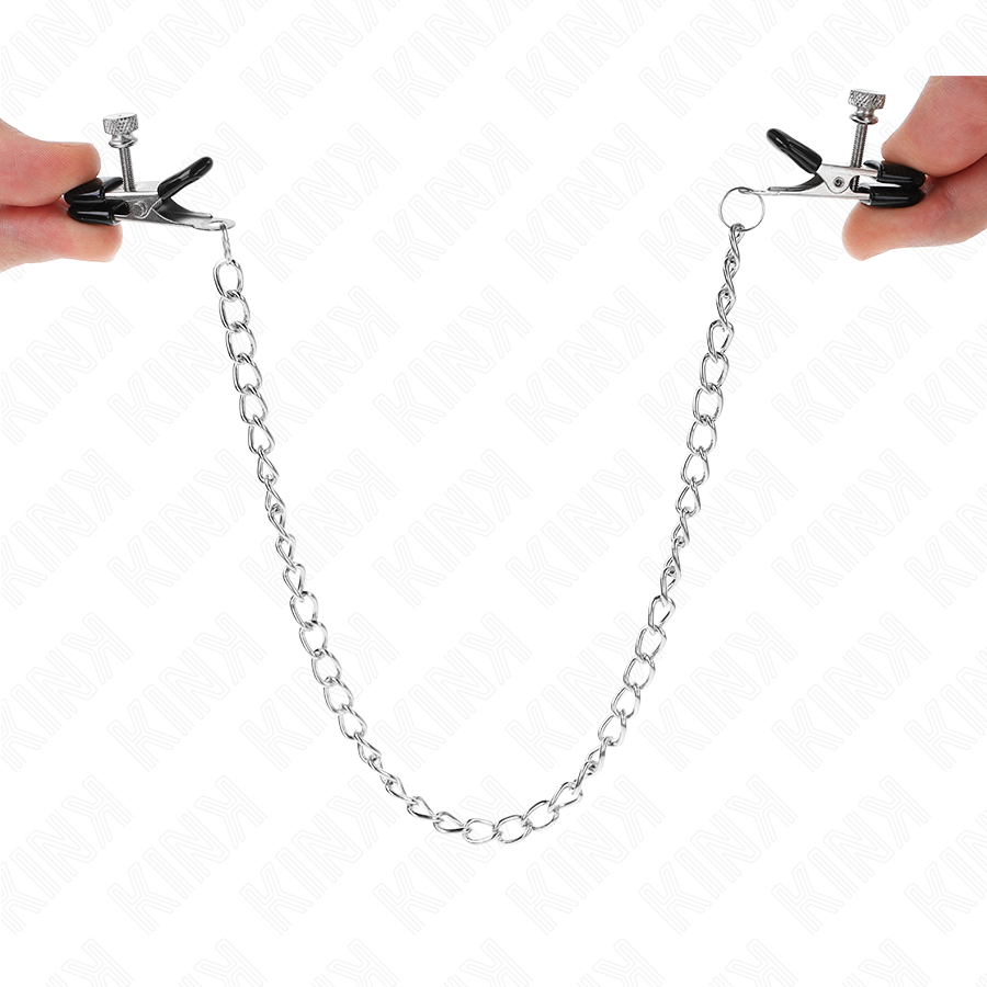KINK - Flache Ketten-Nippelklemmen Silber 34 cm