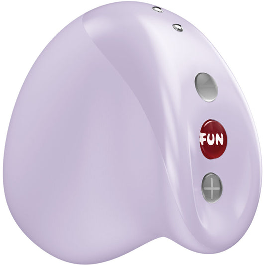 Compact purple air pulse vibrator with smooth curved design and three control buttons.