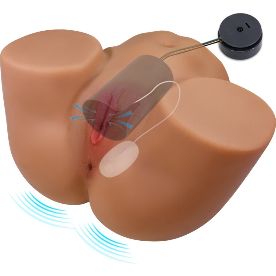 CRAZY BULL - GERIANN REALISTISCHER WEIBLICHER PO-VIBRATOR UND SAUGER MIT SOUND 5,5 KG