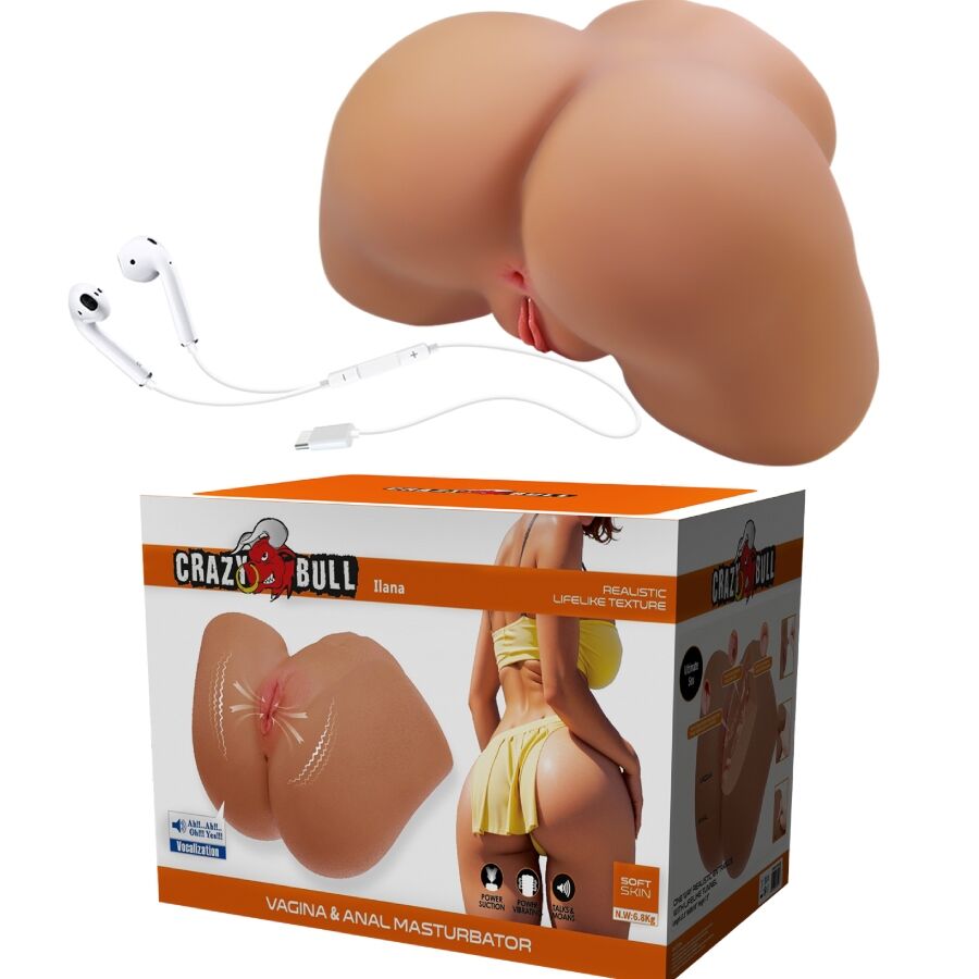 CRAZY BULL - ILANA REALISTISCHER WEIBLICHER PO-VIBRATOR UND SAUGER MIT SOUND 6,8 KG
