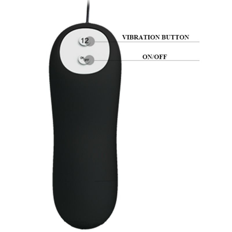 PRETTY LOVE – Analplug aus Silikon, 12 Vibrationsmodi, Schwarz