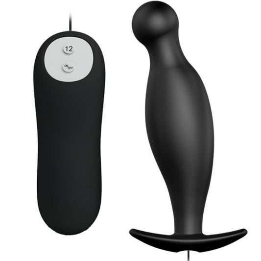 PRETTY LOVE – Silikon-Analplug mit 12 Vibrationsmodi, Schwarz