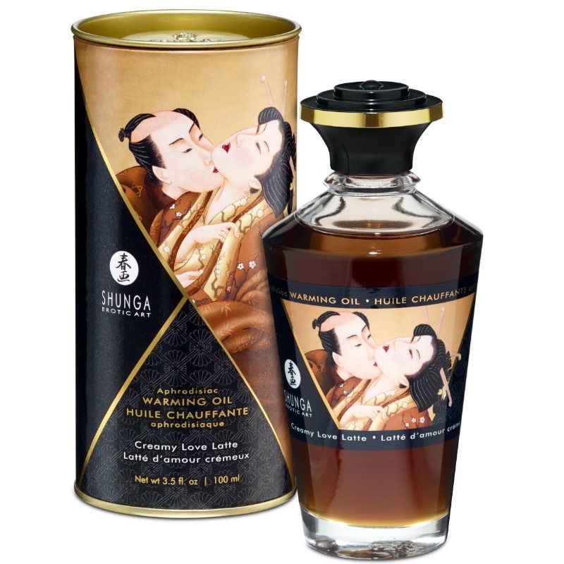 SHUNGA - OLEJEK DO MASAŻU O SMAKU KAWY Z EFEKTEM CIEPŁA 100 ML