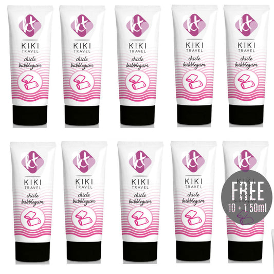 KIKÍ TRAVEL – Gleitmittel mit Kaugummigeschmack, 50 ml, 10 + 1 gratis