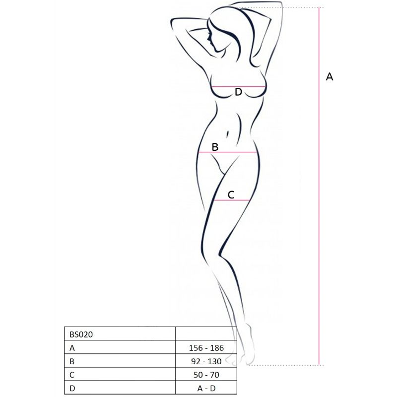 PASSION - WOMAN BS020 BODYSTOCKING SCHWARZ EINHEITSGRÖSSE