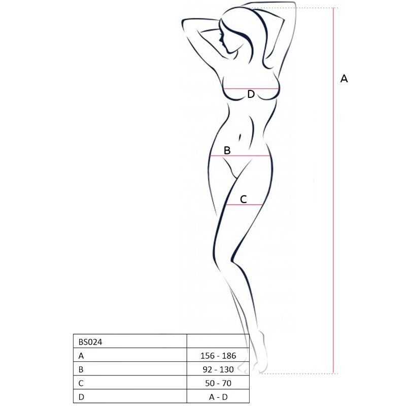 PASSION - WOMAN BS024 BODYSTOCKING SCHWARZ EINHEITSGRÖSSE