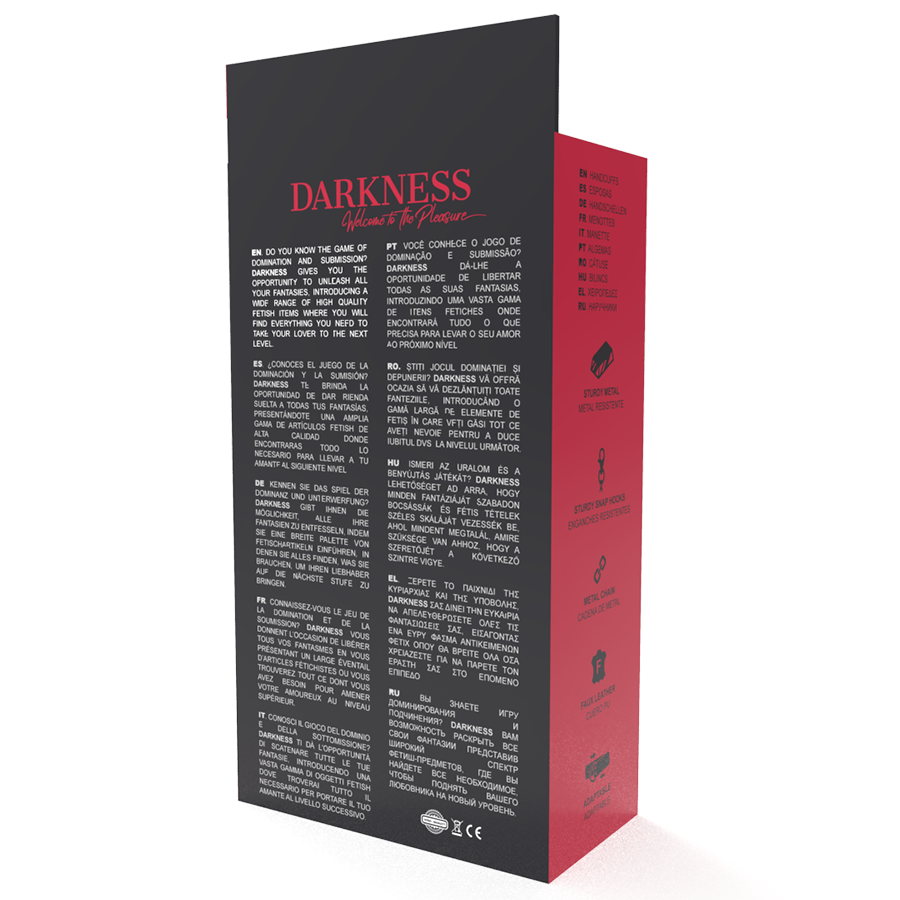 CIEMNOŚĆ - REGULOWANE KAJDANKI NA KOSTKI, CZARNE SKÓRZANE