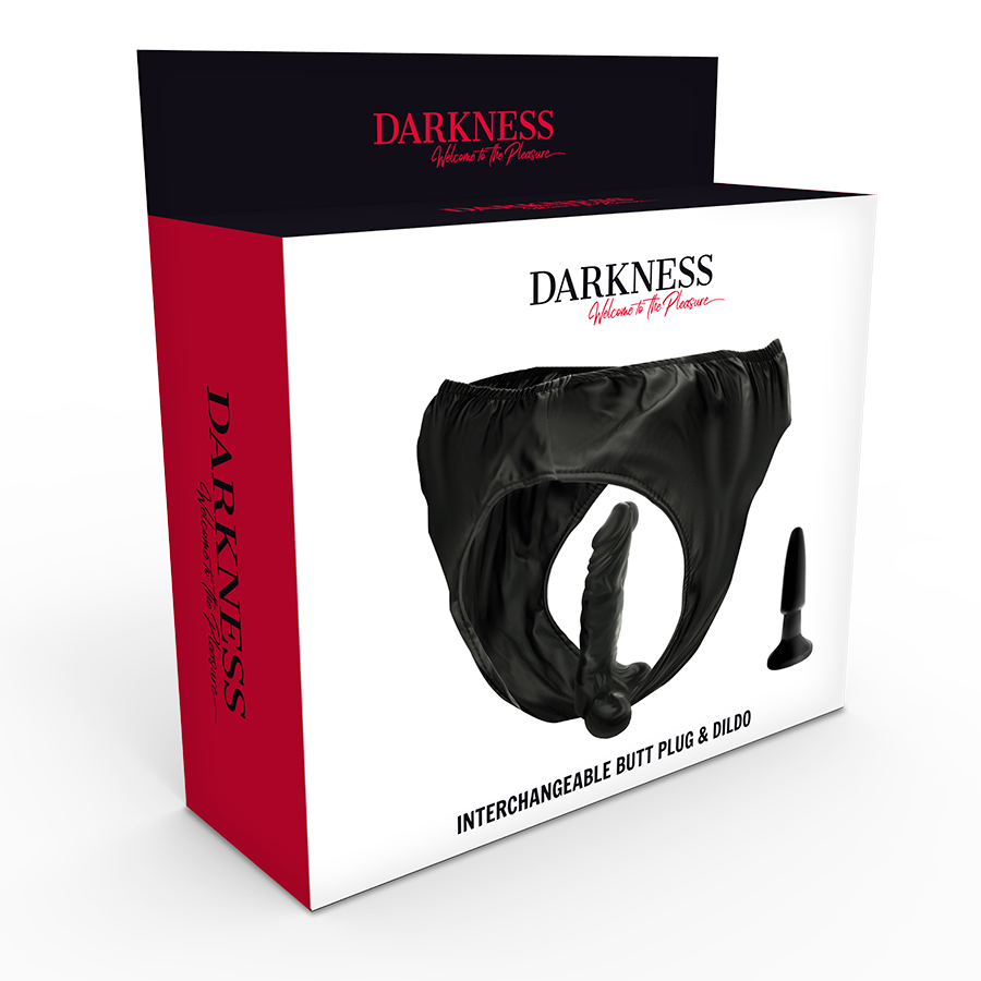 DARKNESS - Höschen mit Stöpsel und austauschbarem Dildo