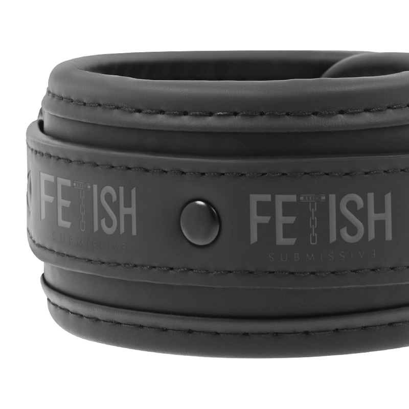 Fetisch-Submissive – Vegane Lederhandschellen mit Noprenfutter
