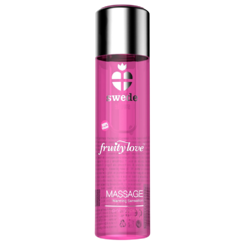 SWEDE - FRUITY LOVE WÄRMENDES MASSAGEÖL MIT ROSA HIMBEERE UND RHABARBER, 120 ML